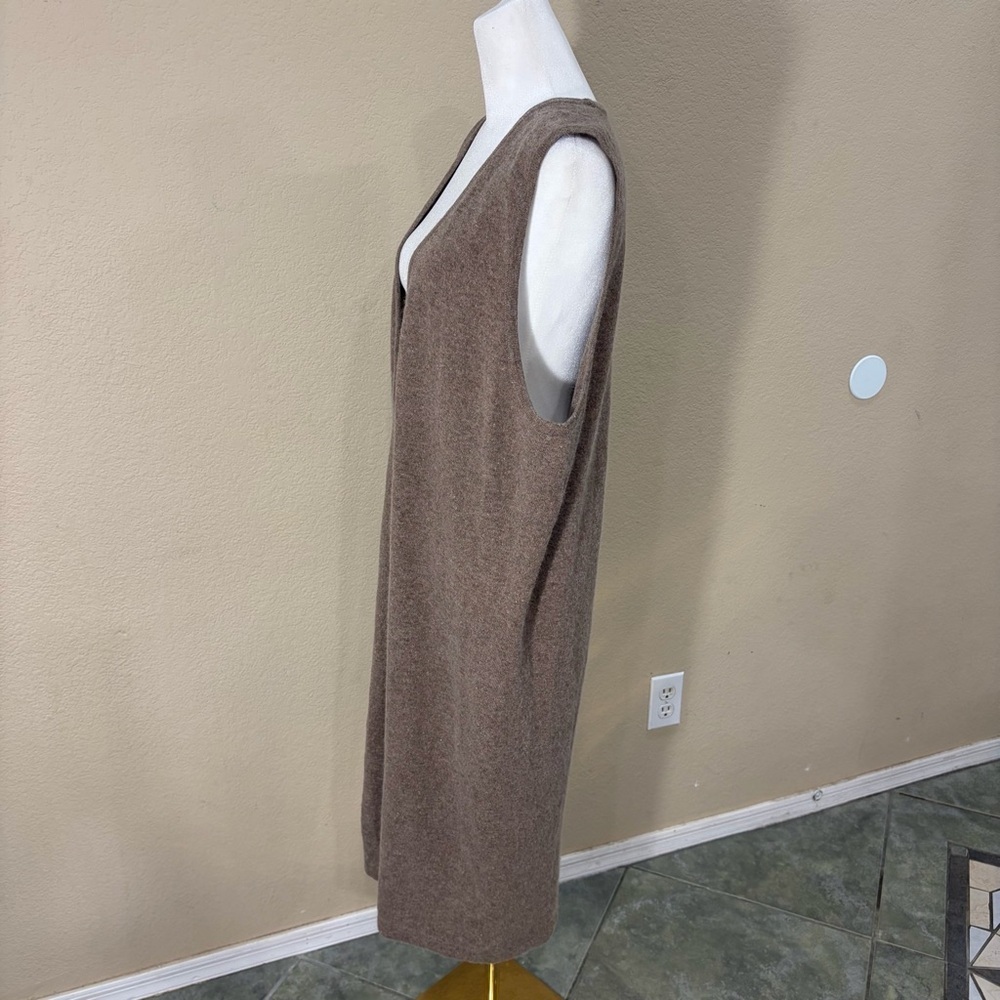 Outlander Sleeveless Low V Neck Lambwool Rabbit Hair Knit Tunic Dress Sz M - Picture 2 of 9